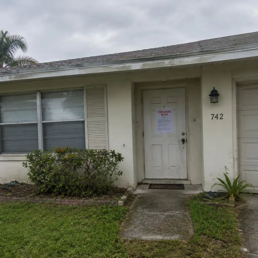 Southeast Pennsylvania house with a foreclosure notice on the front door